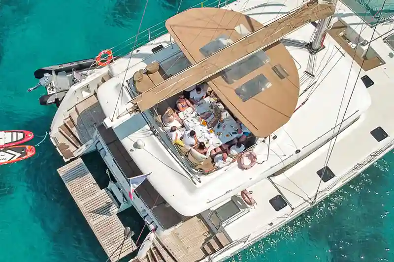 Large group boat rentals on maxi-catamaran near Cannes and Saint-Tropez